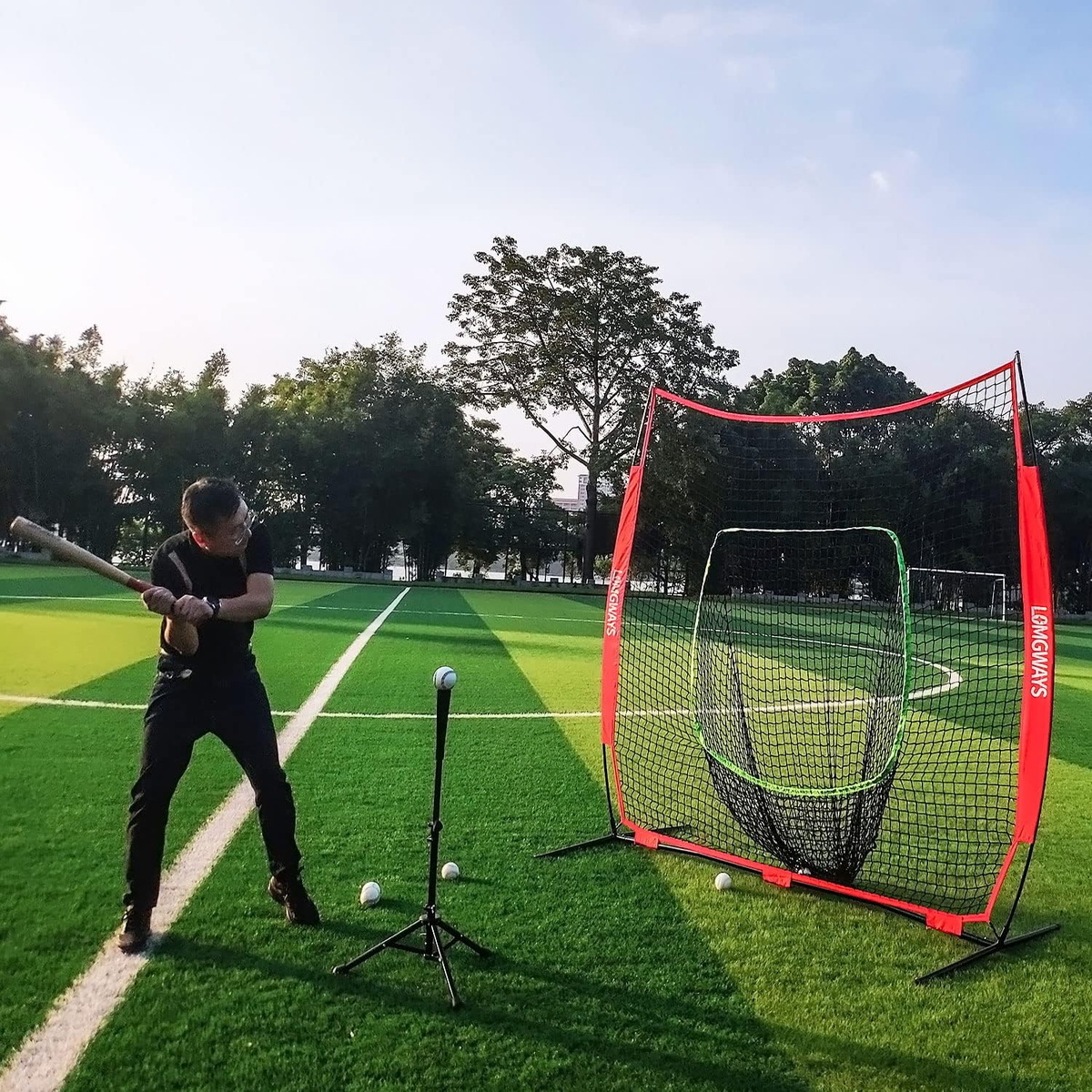Baseball Net 8x8ft Baseball Practice Net With Steel Frame - Portable ...