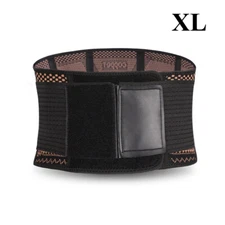 Copper Lumbar Waist Support Brace Belt Lower Back Pain Relief for Men Women