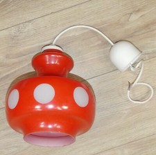 dolce piccola lampada space age anni 70 plafoniera PUNTI rosso bianco vetro