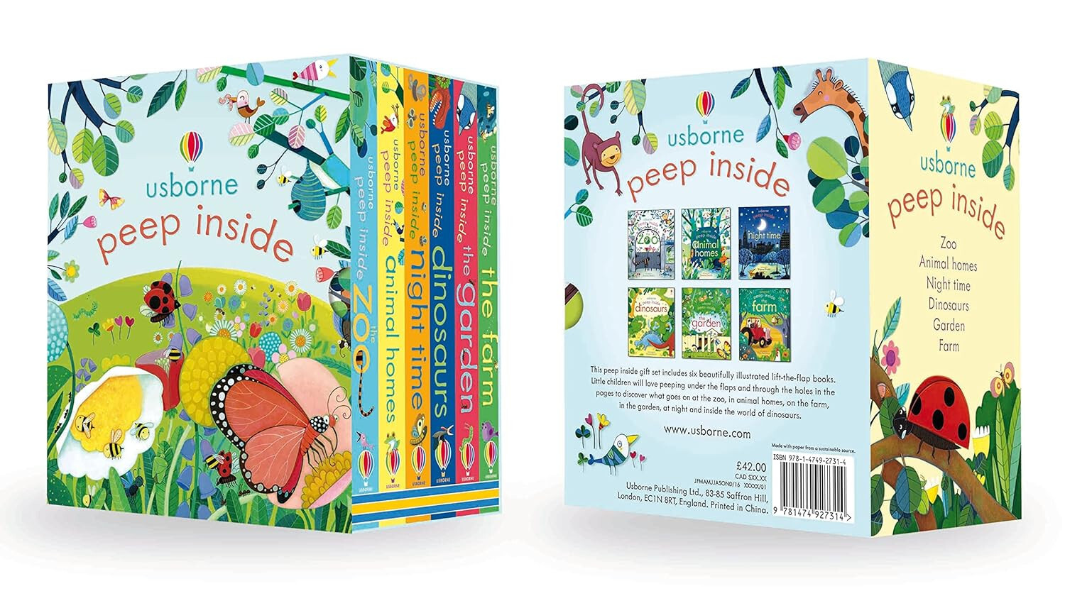 Usborne Unisex Peep Inside 6 Books Collection Set By - Non Fiction - Board Book - Zoo, Animal Homes, Night-Time - Image 6