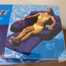 Swimline 9047 Ultimate Fabric Inflatable Tahoe Nylon Swimming Pool Lounge Float