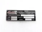 Indian Rare Aluminium Acid Etching Black Data Plate Vintage Indian Motorcycle