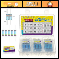 5W Metal Film Resistor Assortment Kit - 25 Values from 1 Ohm to 1M Ohm, 1% Toler