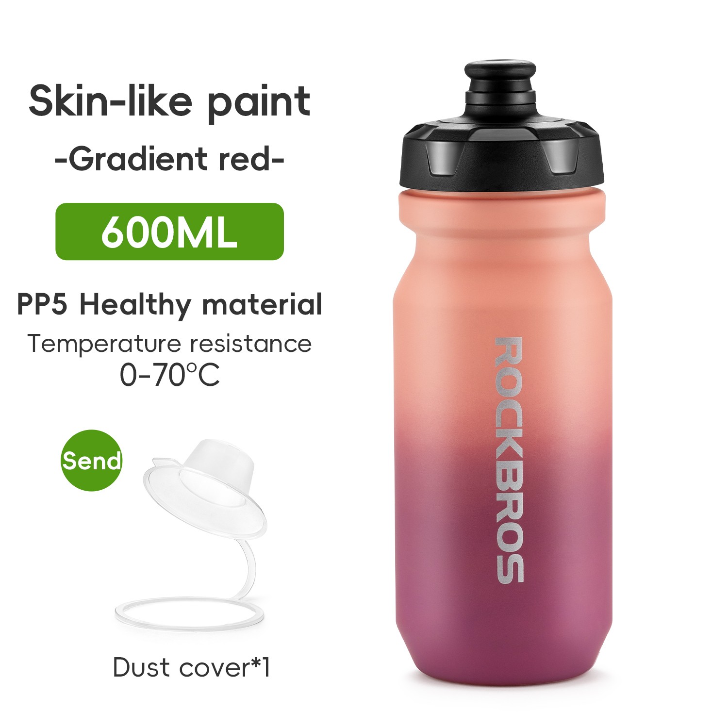 ROCKBROS Bike Water Bottle Leakproof Squeeze BPA Free Bicycle Bottles 600/750ML