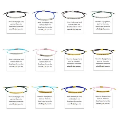 DON'T LET THE HARD DAYS WIN Motivational Tube Bracelet Gifts ✅☆UK - Image 1 of 4
