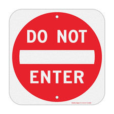 Do Not Enter Sign,12X12 Inch Square .040 Aluminum,Reflective Rust Free Metal Sig