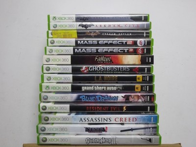 Lot of 14 Xbox 360 Games Batman Arkham GTA V Resident Evil 5 LA Noire Assasins C