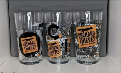 3 x Orchard Thieves Apfelwein Pint 20oz Gläser Brandneu - Ein komplettes Sammler Set