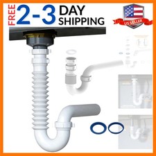 Flexible P Trap for Bathroom Sink, Flex Drain Pipe for Bathroom Sink Drain Ki...