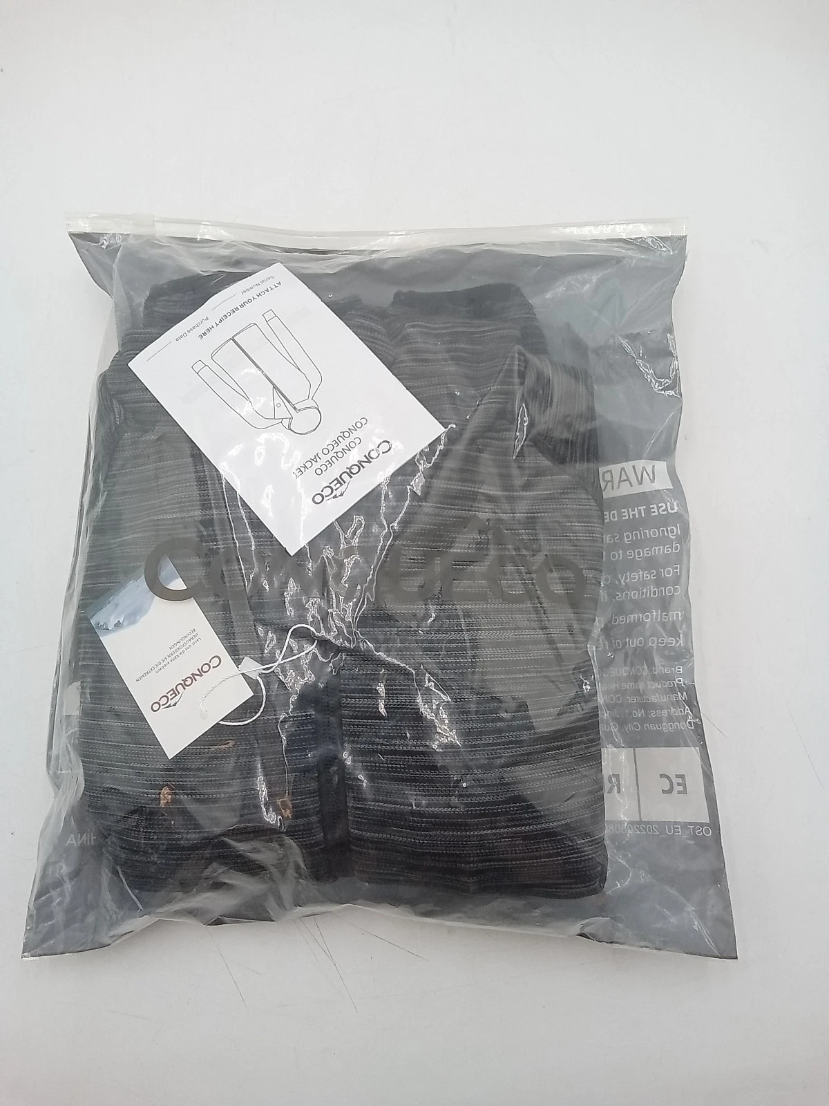 CONQUECO Heated Hoodie Jacket Gray Stripe Size Small USB Powered