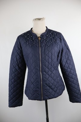 LIU JO WOMENS PADDED JACKET SIZE 44 WOMAN JACKET CASUAL VINTAGE BLUE QUILTED