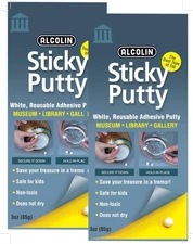 Reusable Museum & Gallery Quality Adhesive Putty- 2 Pack - 6oz. Won't Dry Out...