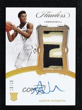 2020 Panini Flawless Collegiate Vertical Gold 10/10 Aaron Nesmith Patch Auto ow1