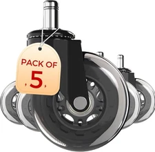 Office Chair Wheels, 3 Chair Casters Heavy Duty Office Desk Casters for Hardw...