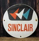 OLD VINTAGE SINCLAIR GASOLINE PORCELAIN GAS STATION MOTOR OIL SIGN 12"