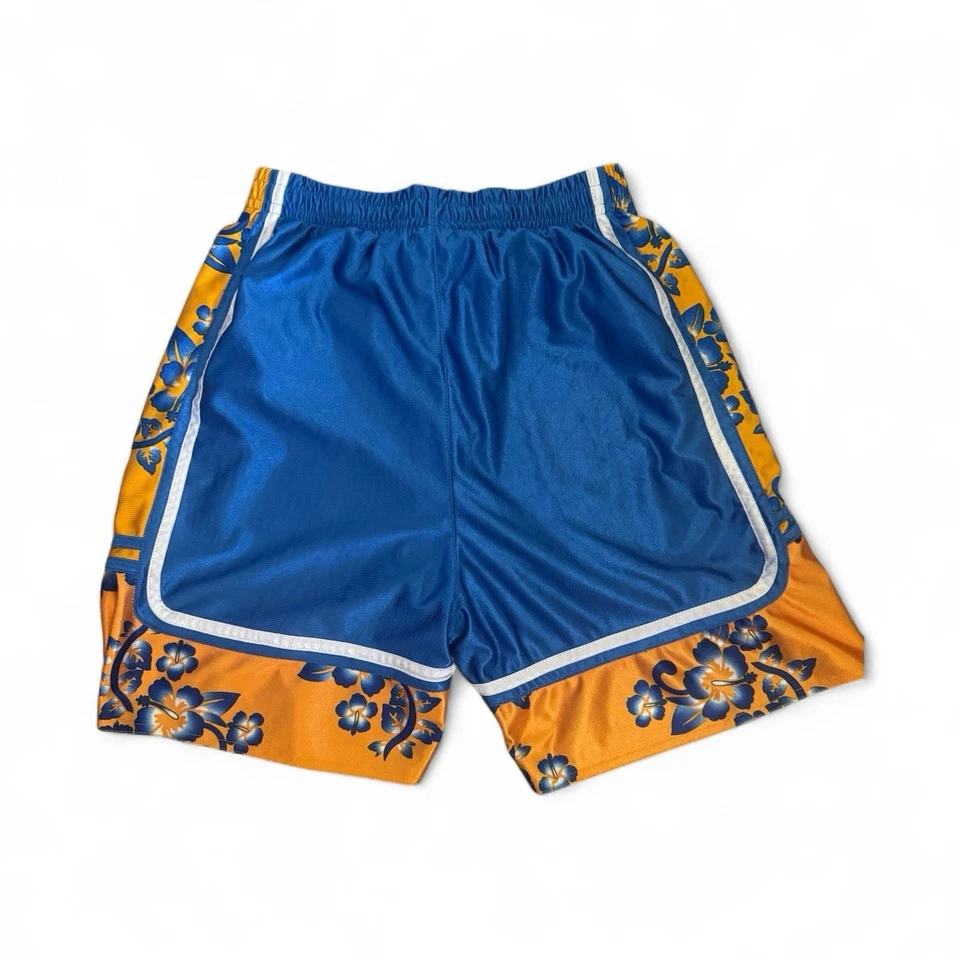 Youngs Lei Shorts Mens XS Blue Floral Polyester Drawstring Hawaiian Basketball - Image 2 of 4