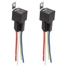 2PCS 4-PIN 40/30 AMP 12 V DC Waterproof Relay Kit Harness Socket - Heavy Duty 12