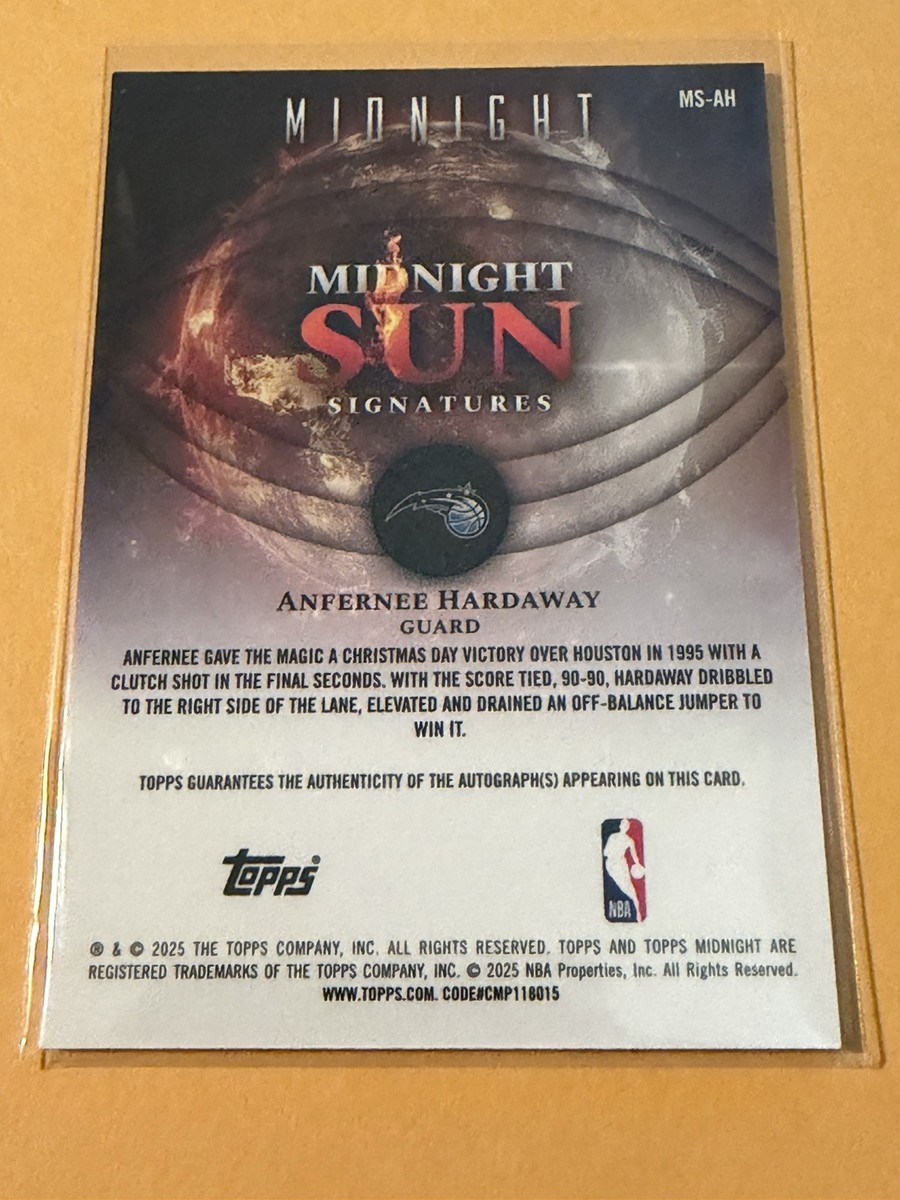 2025-26 Topps Midnight - Midnight Sun Signatures Anfernee Hardaway