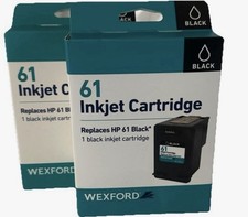 Wexford Black Ink Cartridge 61 for Inkjet Printers Replaces HP Set Of 2 NEW