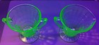 Uranium Green Glass Cream And Sugar Set with handles Mint Condition — photo 3