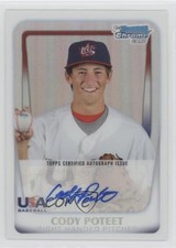 2011 Bowman Chrome USA 18U National Team Refractors 310/417 Cody Poteet Auto 1u6