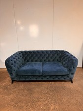 Blue Velvet Chesterfield Style 2 Seater Sofa | RRP £995 | Delivery Available
