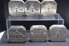 Six Vintage Mechanical Dime Register Bank Circa 1940 50 Very Good + Free Shippin