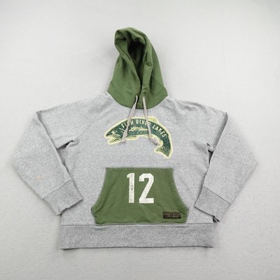 LL Bean x Todd Snyder Hoodie Mens Medium Gray Green Fish River Lakes Sweatshirt