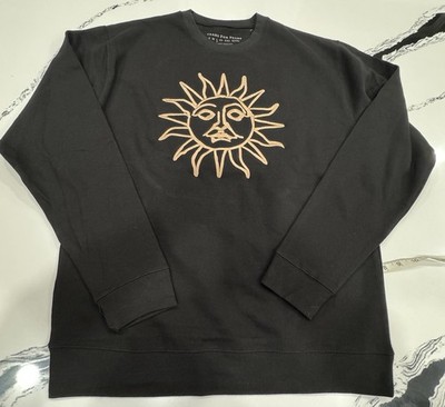 Tears for Fears Embroidered Sun Logo Crew Neck Mens Size Large Black