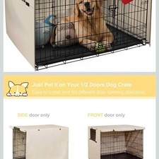 Dog Crate Cover Heavy Duty Polyester Pet Kennel Sunshade Universal Fit
