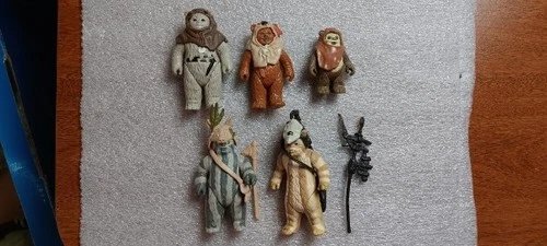 Vintage Star Wars 5 Figure Ewok Lot ROTJ w/Accessories