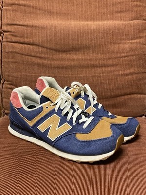 Size 12 New Balance 574 Denim - Pigment Team Red Rare