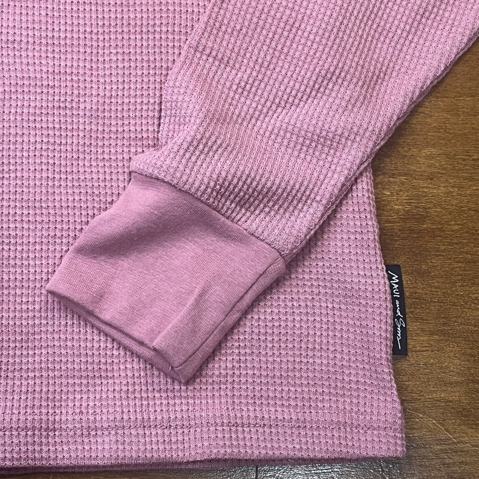 MAUI AND SONS Pullover Thermal Waffle Henley Pullover Surfer Beach Rose Small image 3