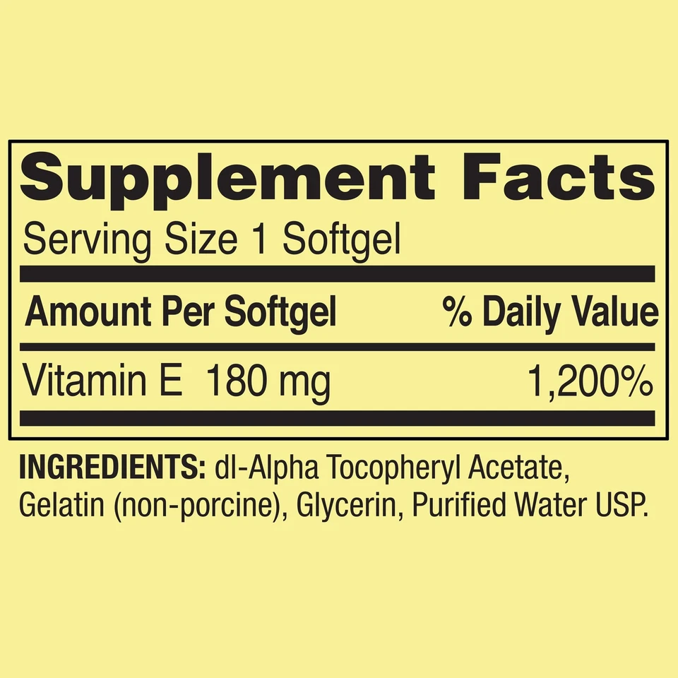 Spring Valley Vitamin E Dietary Supplement Twin Pack, 180 mg, 200 Count - Image 2 of 4