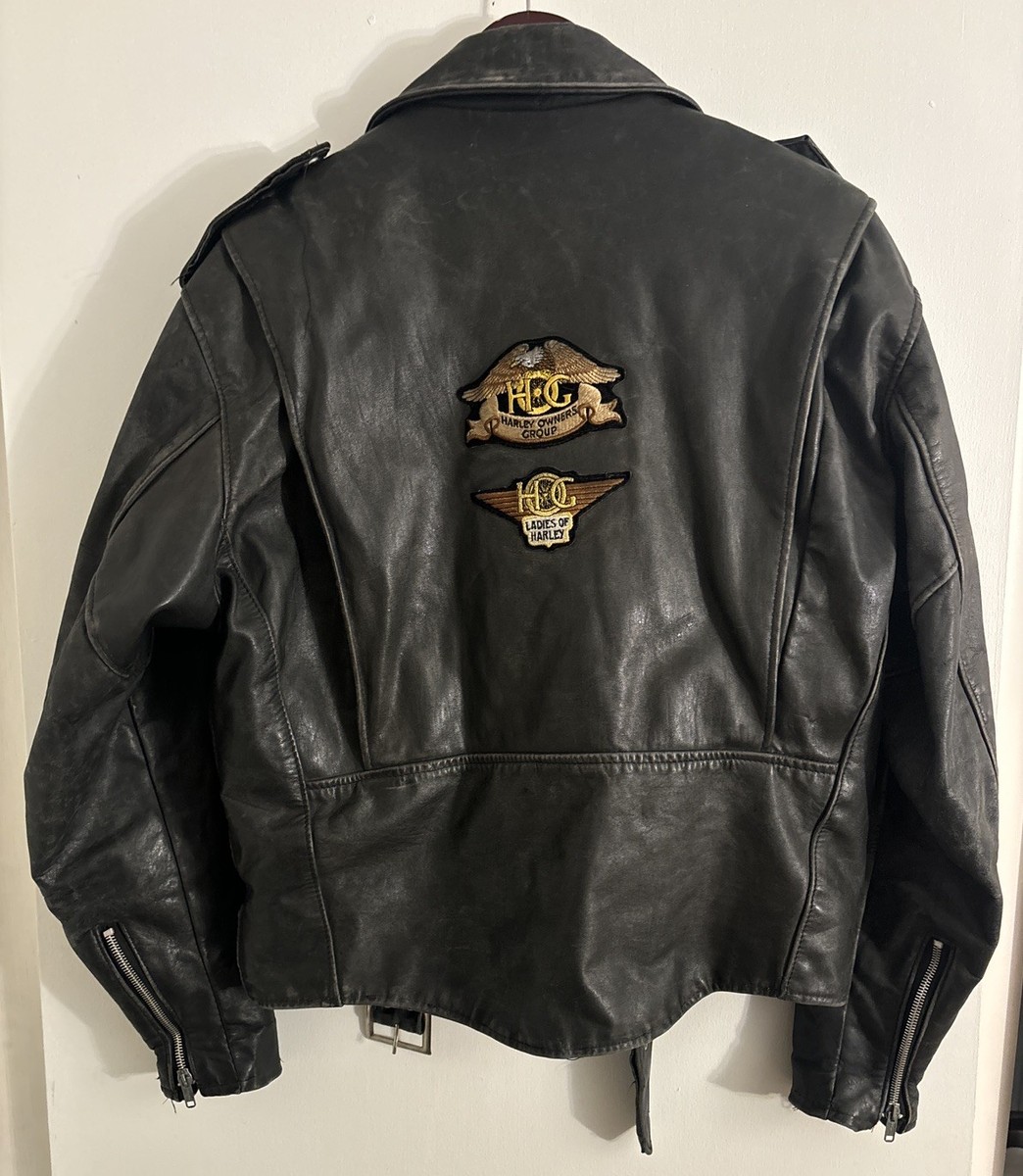 Schott NYC DUR-O-JAC 412 Double Rider Motorcycle Jacket Black Sz