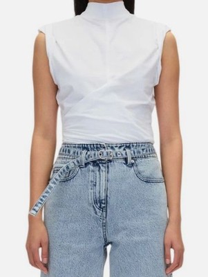 Phillip Lim Women's White Draped Mockneck Tank White Size XS