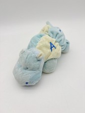 Blue Hippo Plush Baby Lovey Nursery Toy ABCD ALPHABET Color Block VTG