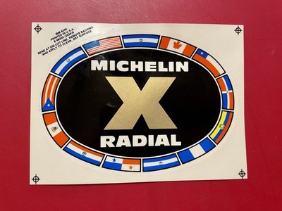 Vintage 1973 NOS Original Michelin Radial X DECAL STICKER Racing Car NASCAR NHRA