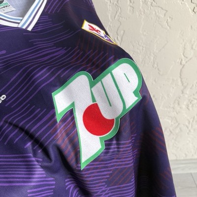 Vintage Lotto Fiorentina 1992/1993 7up Football Shirt Soccer
