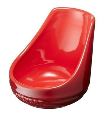 Le Creuset Ladle Stand Cherry Red Spoon Rest Holder Stoneware Kitchen Tool New