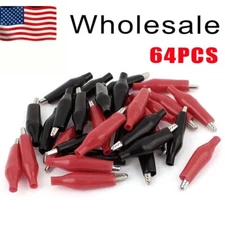 64pcs Crocodile Alligator Test Clip for Electrical Jumpers Wire Cable Red Black