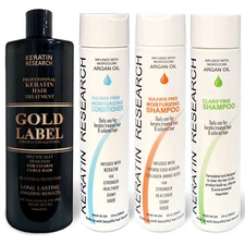 Keratin Research GOLD Label Keratin Hair Blowout Treatment 240ml Large Set