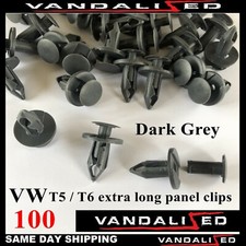 Longer Long Panel Clip VW Transporter 100 Dark Grey T5 T6 Trim Van Carpet Camper