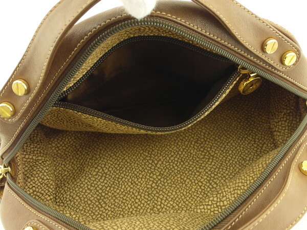 BORBONESE Handbag Quail Pattern Authentic Used T24035 — image 7