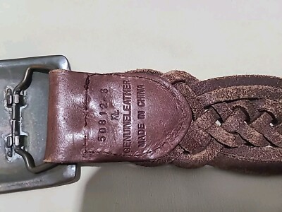 Unisex Braided Brown Genuine Leather Western Belt Brass  display picture 1
