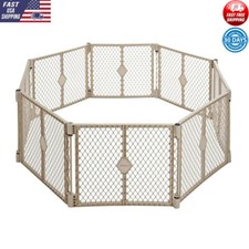 8 Panel Baby Playpen Safe Play Yard 26 in Tall 6.5  Width Plastic Portable Sand