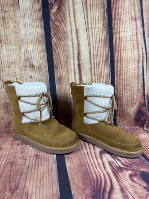 Koolaburra By UGG Boots Women 5.5 ? Chestnut Brown White Michon Short Suede