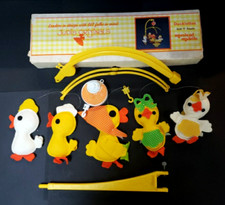 Vintage JUDIS ORIJINALS Ducklettes Soft "T" Touch MUSICAL MOBILE With Box Works