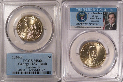2020-P Presidential Dollar George HW Bush — photo from the most recent tracked eBay sale