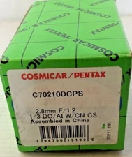 COSMICAR/PENTAX C70210DCPS 2.8mmF/1.2 LENS DC DRIVEN